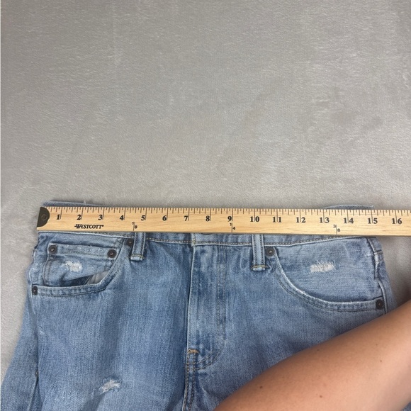 Levi’s Men’s Slim Fit Distressed 100% Cotton Zipper Fly Raw Hem Blue Jeans 33 - Picture 7 of 16